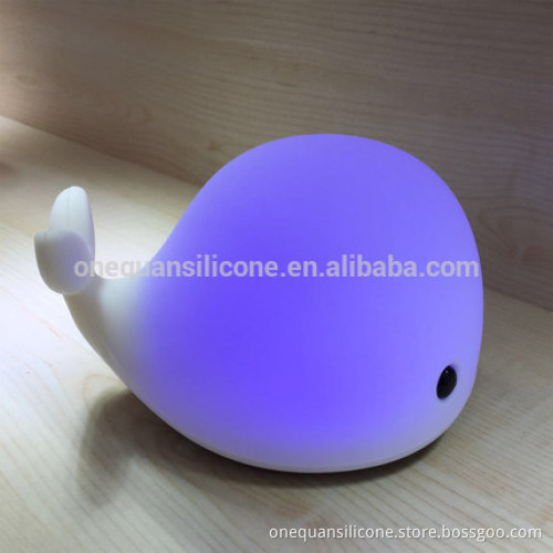 LED Colorful Silicone Little whale Night Light Kids Baby Bedside Lamp Atmosphere Led Gift Lights For Children Frien